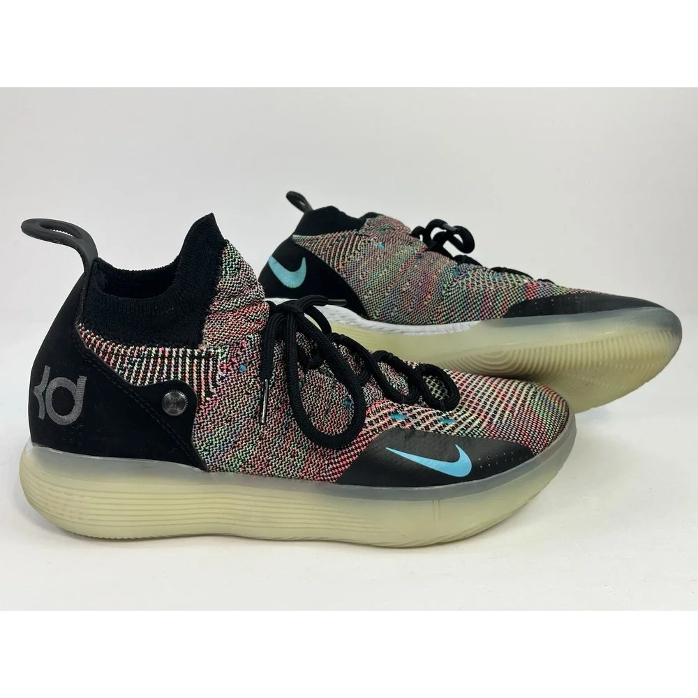 Nike KD 11 Size 8.5 Men Flyknit Fruity Pebble AO2604-001 Low Top Shoes Sneakers